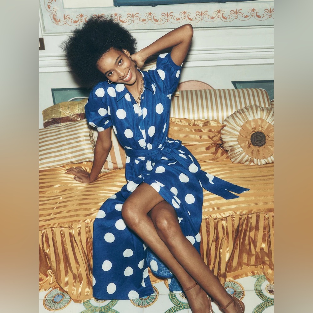 Boden Blue Alexa Linen Maxi Shirt Dress - Picture 2 of 13